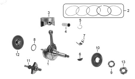 Diagrama Cigüeñal para moto Hero HUNK 250 2026 — refacciones compatibles