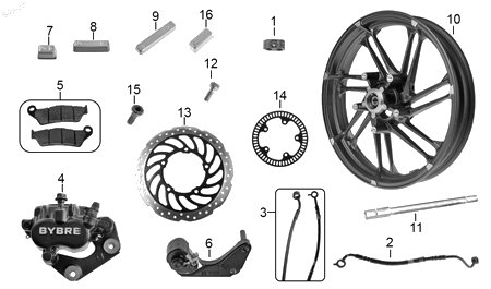 Diagrama Rueda delantera — Balanceador 20 para moto Hero HUNK 190 R HUNK 160 R HUNK 250 2021-2027