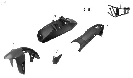 Diagrama Salpicaderas para moto Hero HUNK 250 2026 — refacciones compatibles