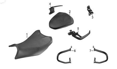 Diagrama Asientos y parrillas — Parachoques Der para moto Hero HUNK 250 2026-2027