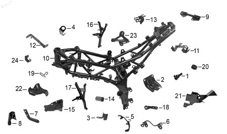 Diagrama Cuadro — Soporte Radiador Der para moto Hero HUNK 250 2026-2027