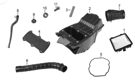 Diagrama Filtro de aire y sistema de enfriamiento — Manguera Drenado Filtro Aire para moto Hero HUNK 250 2026-2027