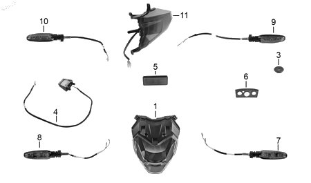 Diagrama Luces — Direccional Led Der para moto Hero HUNK 250 2026-2027