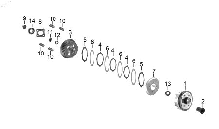Diagrama Sistema de Embrague para moto Hero HUNK XTREME 160 R 2026 — refacciones compatibles