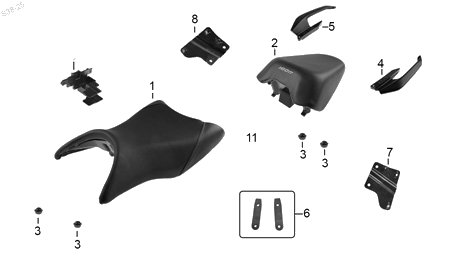 Diagrama Asientos y Parrillas para moto Hero HUNK XTREME 160 R 2025 — refacciones compatibles