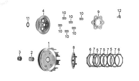 Diagrama Sistema de embrague — Pasta Embrague para moto Hero IGNITOR 125 2022-2025