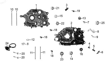 Diagrama Carter — Sello Aceite 16X28X7 para moto Hero ECO 150 CARGO HUNK 160 R HUNK 150 2021-2027