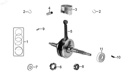 Diagrama Cigüeñal — Piston para moto Hero IGNITOR 125 2022-2024