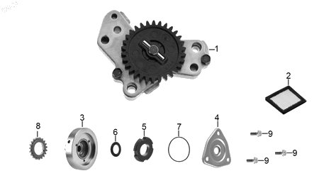 Diagrama Bomba de aceite — Tornillo M6X14 para moto Hero IGNITOR 125 2022-2025