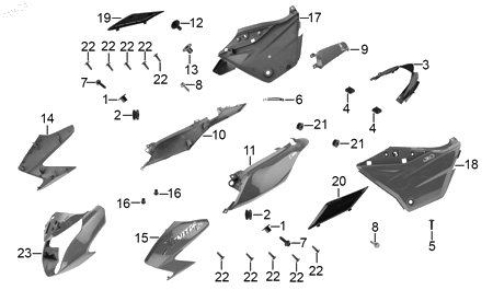 Diagrama Plásticos de color / Filtro de aire y sistema de enfriamiento — Buje Flitro para moto Hero ECO 150 CARGO HUNK 150 IGNITOR 125 2022-2027