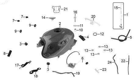Diagrama Tanque de combustible — Tanque Combustible Azul Vibrante para moto Hero IGNITOR 125 2024