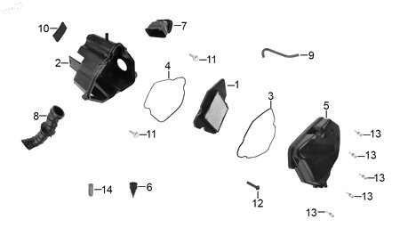 Diagrama Filtro de aire y sistema de enfriamiento — Tubo 11X15X40 para moto Hero HUNK 160 R IGNITOR 125 HUNK 190 R 2021-2027