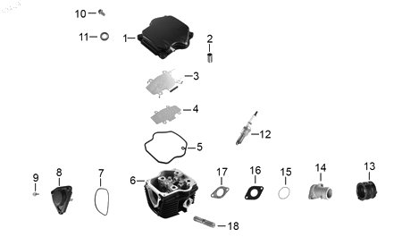 Diagrama Cabeza de cilindro — Cubierta Cabeza Cilindro para moto Hero IGNITOR 125 2025
