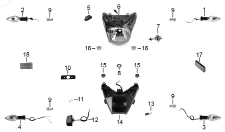 Diagrama Luces — Direccional Del Der Sin Bulbo para moto Hero IGNITOR 125 2025