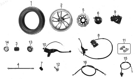 Diagrama Rueda Delantera Italika MODENA150 2020