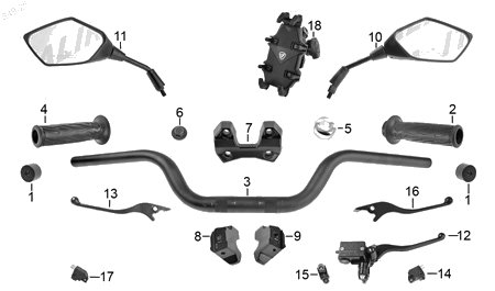 Diagrama Manubrio Italika MODENA175 GPS 2026