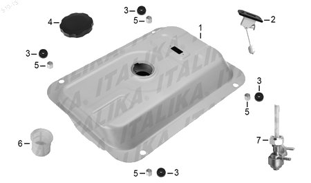 Diagrama Tanque de Combustible Italika R3100P-3 2016