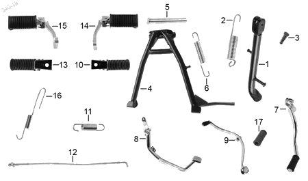 Diagrama Pedales y Posapiés Italika RC125 2022