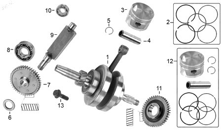 Diagrama Cigüeñal Italika RC150 GT 2015