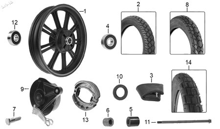 Diagrama Rueda Trasera Italika RC150 GT 2015