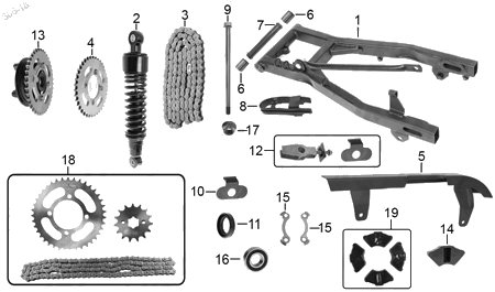 Diagrama Amortiguación Trasera y Suspensión Italika RC150 GT 2015