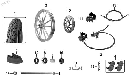 Diagrama Rueda Delantera Italika RC200 2019