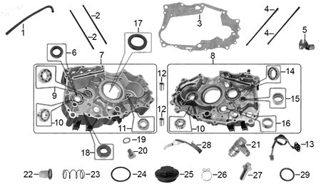 Diagrama Cárter Italika RT200 GP 2019