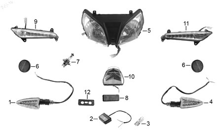 Diagrama Luces Italika RT200 GP 2019