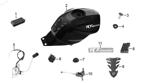 Diagrama Tanque de combustible ( f 17 ) — Etiqueta RT200 Tanque Combustible para moto Italika RT200 2020-2026