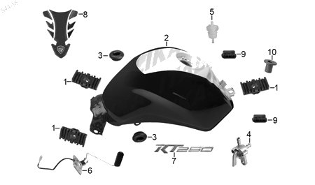 Diagrama Tanque de Combustible Italika RT250 2018