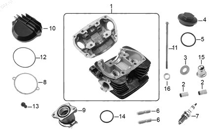 Diagrama Cabeza de Cilindro Italika RT250 SPORT 2020