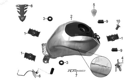 Diagrama Tanque de Combustible Italika RT250 2021