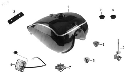 Diagrama Tanque de Combustible Italika TC200 NEGRA 2020