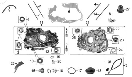 Diagrama Cárter Italika TC250 2015