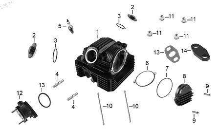 Diagrama Cabeza de Cilindro Italika TC300 2025