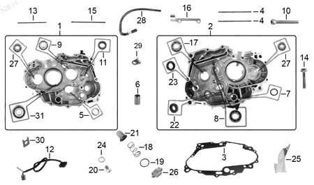 Diagrama Cárter Italika TC300 2025