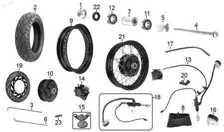 Diagrama Rueda Trasera Italika TC300 2025