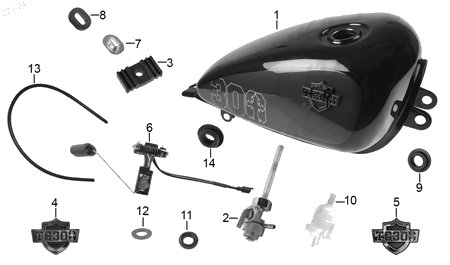 Diagrama Tanque de Combustible Italika TC300 2025