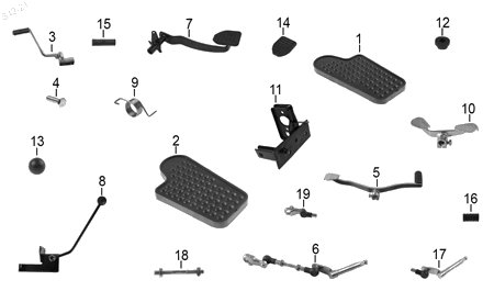 Diagrama Pedales y Posapiés Italika TITAN 2016