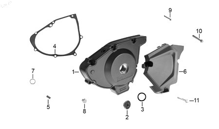 Diagrama Cubierta izquerda carter — Pasador Guia para moto Benelli TNT 15 2023
