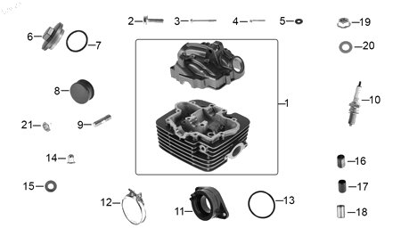 Diagrama Cabeza de cilindro — Tapon Bloqueo para moto Benelli TNT 15 2023