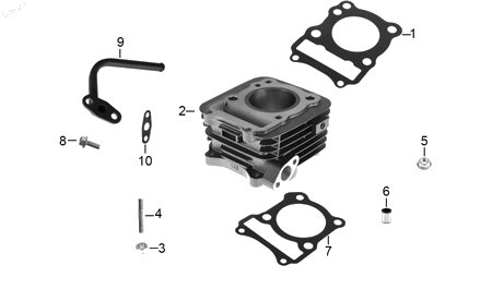 Diagrama Cilindro — Junta Tubo Recicla Gases para moto Benelli TNT 15 2023