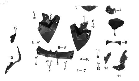 Diagrama Plásticos — Cubierta Carenado para moto Benelli TNT 15 2023