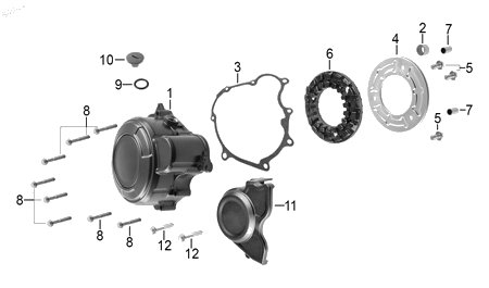 Diagrama Cubierta izquerda carter — O-ring Tapon Inspeccion para moto Benelli TNT 150I 2023-2026
