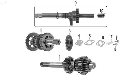 Diagrama Transmisión para moto Benelli TNT 150I 2023 — refacciones compatibles
