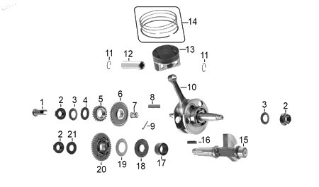 Diagrama Cigüeñal — Arandela 14.2X30 para moto Benelli TNT 150I 2023-2026