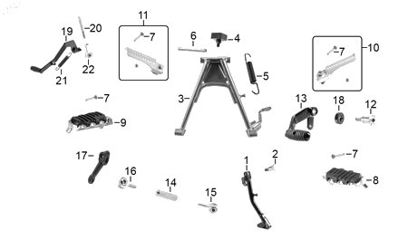 Diagrama Pedales y posapies — Articulacion Pedal Cambios Izq para moto Benelli TNT 150I TNT 25N 2023-2026