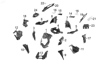 Diagrama Plásticos — Cubierta Tanque Lat Der para moto Benelli TNT 150I TNT 25N 2023-2026