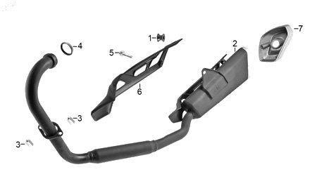 Diagrama Escape — Empaque Tubo Escape para moto Benelli TNT 150I 2023-2026