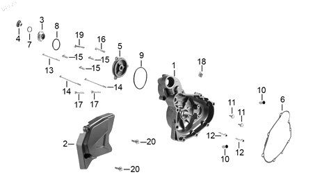 Diagrama Cubierta izquerda carter — O-ring Cubierta Dec Inf Izq para moto Benelli TNT 25N 2023-2026